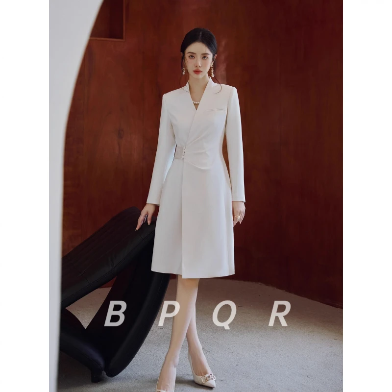 BPQR复古中式连衣裙女轻国风拼接提花醋酸面料裙子早秋高级感收腰