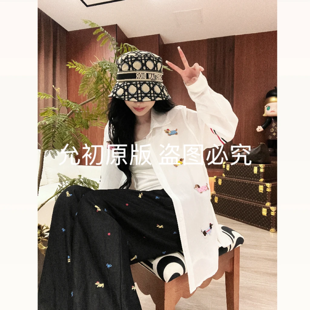 25ss允初早秋新款天丝大牌防晒衬衫腊肠狗薄款衬衫  YUNCU-7085