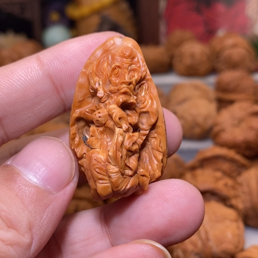 文玩核桃把件纯手工雕刻达摩