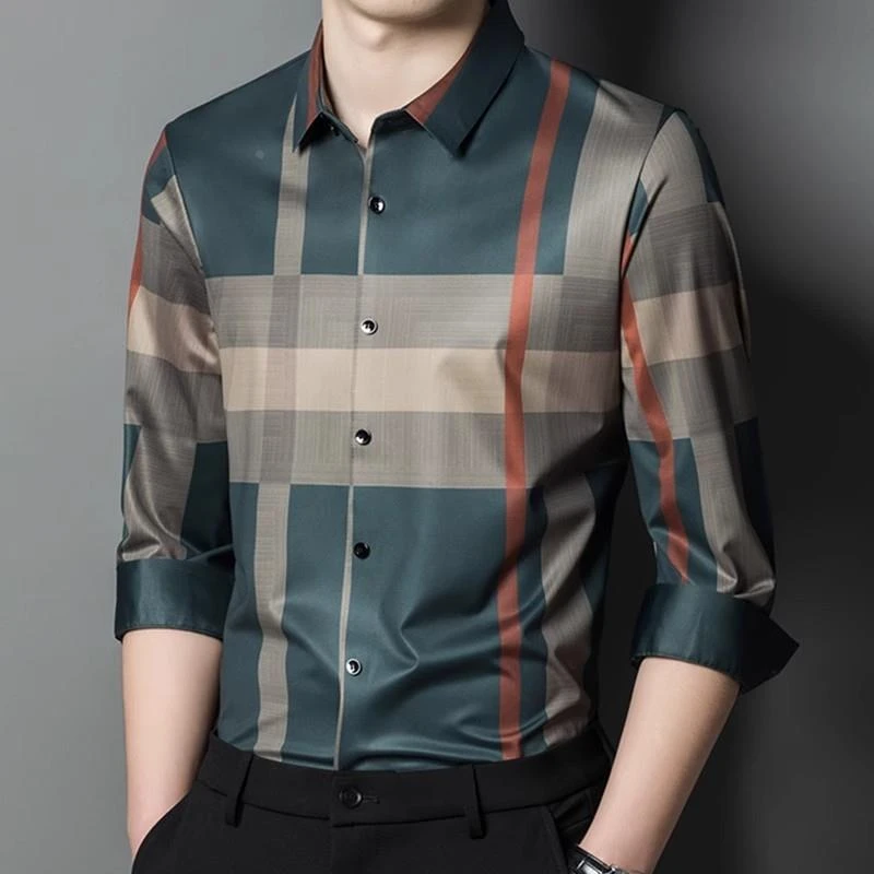 【BHAK・香港奢品高定】老爷车春季新款男士长袖衬衫中年高端休闲