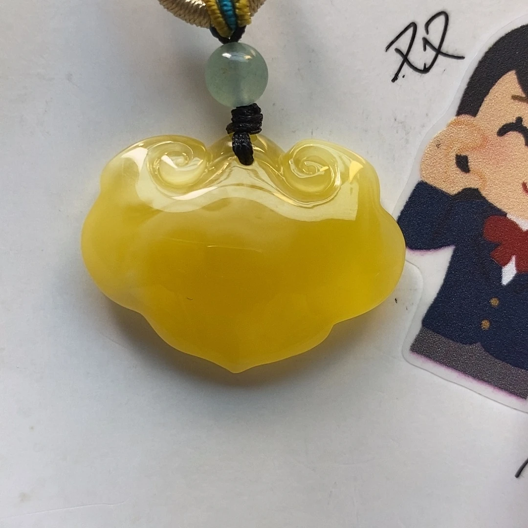 定制琥珀未镶嵌如意锁
