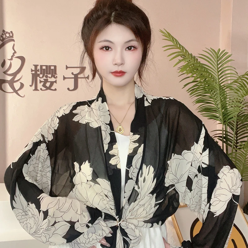 [夏日时光]纯色民族风防晒长方形薄款披肩夏季古风清御姐风外披衣
