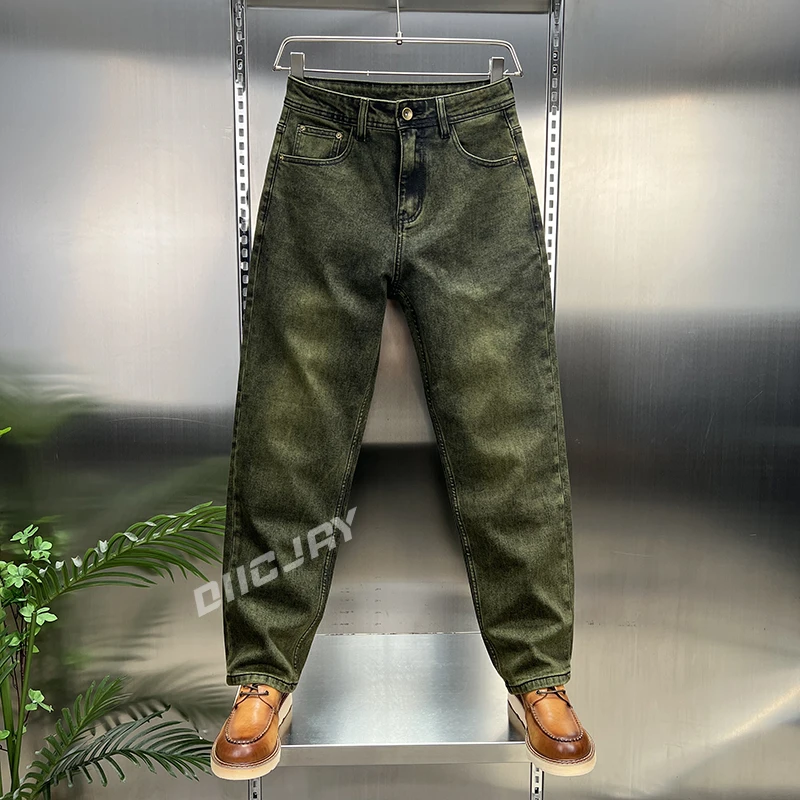 【高端】秋季立体剪裁长裤男士耐磨款牛仔裤休闲风中腰微弹修身百搭