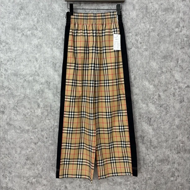 99新 BURBERRY/博柏利 Burberry格纹黑边长裤