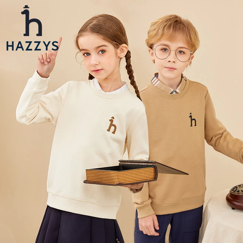 Hazzys/哈吉斯【希妈】品牌童装男女童卫衣圆领春秋休闲套头
