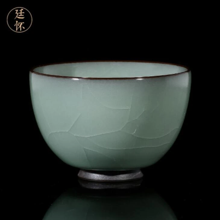 廷怀窑【仿古大号铁胎】汝瓷开片品茗正宗汝窑主人杯