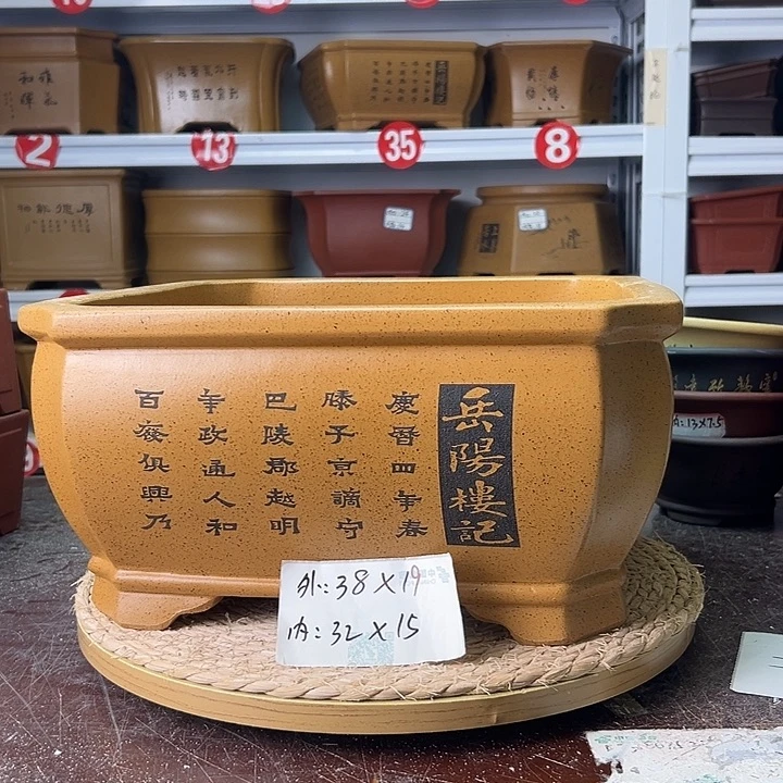 紫砂花盆蛇年大吉