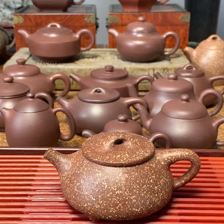 紫砂茶壶8目龙血砂