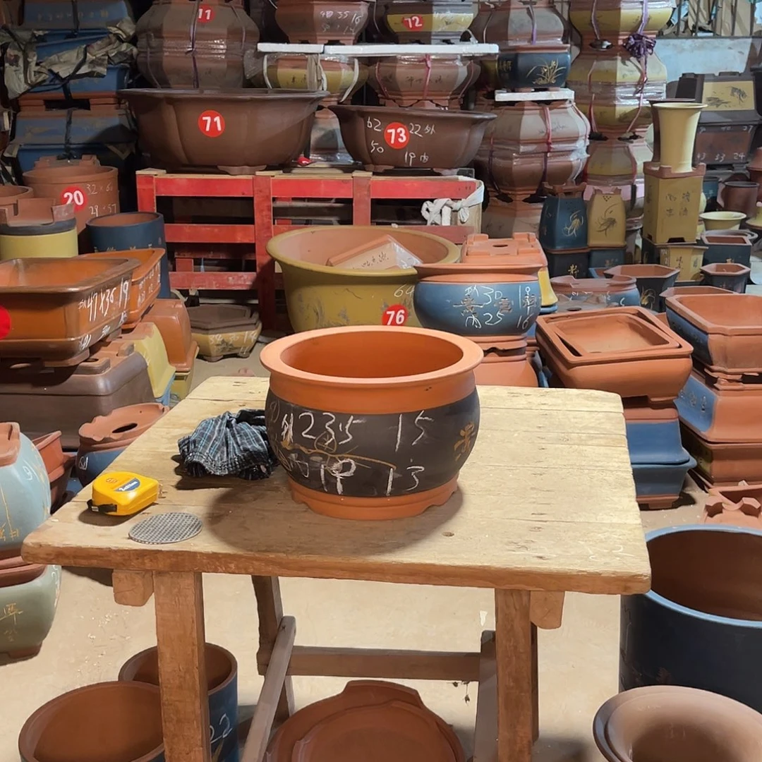 紫砂花盆金鱼缸盆一个