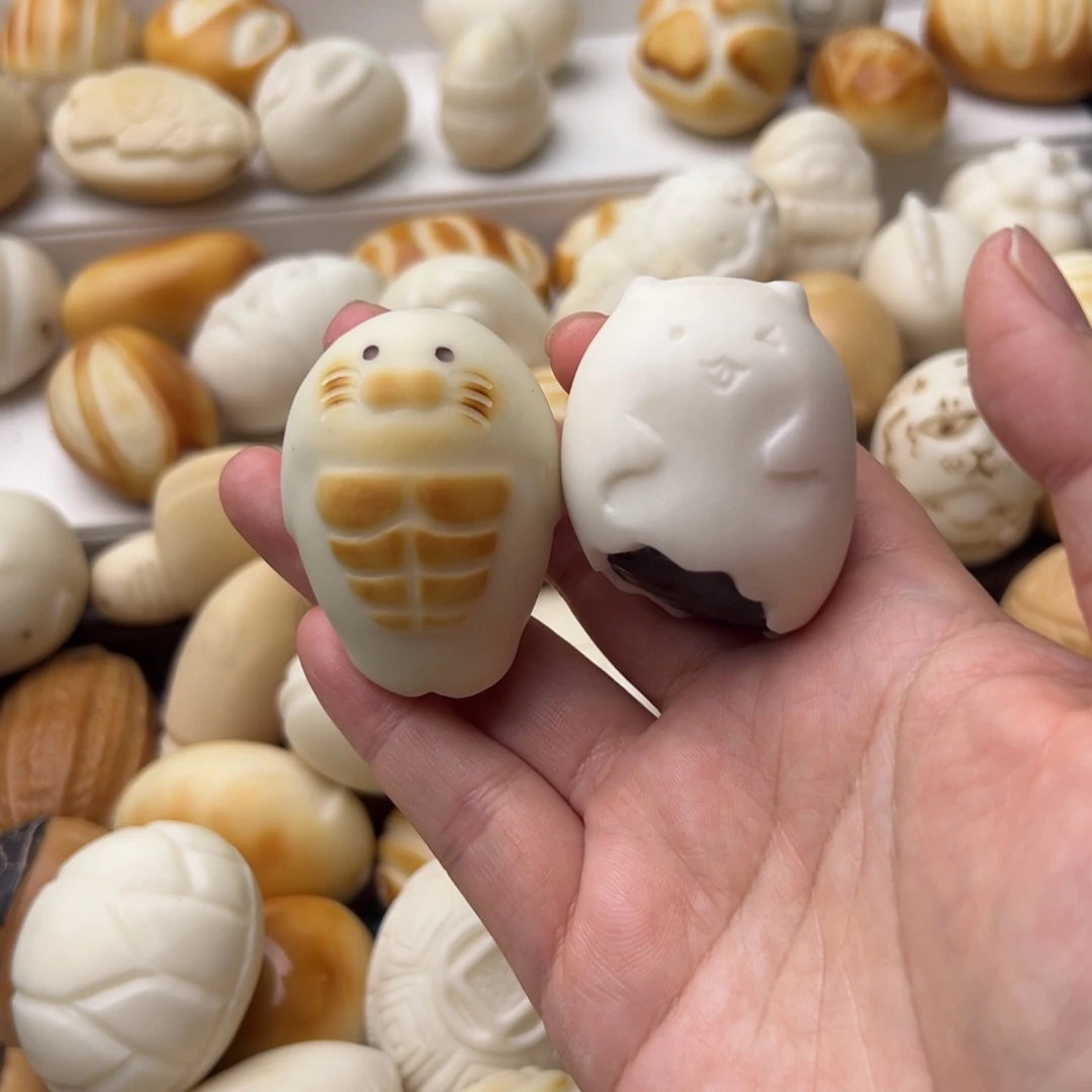 犯***象把件菩提根/象牙果定制腹肌海豹画荷包蛋小幽灵不退换