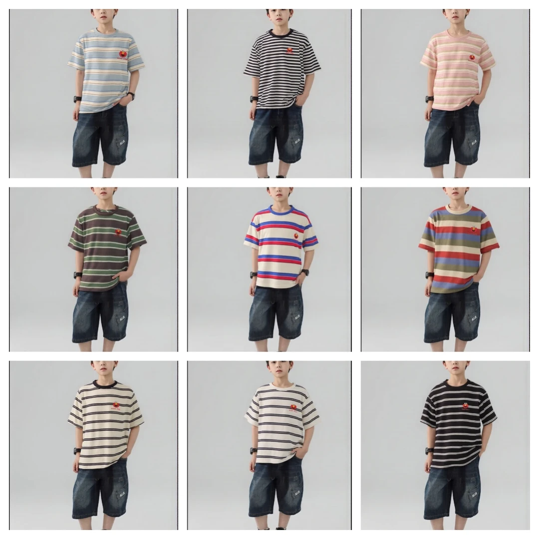 K亲子中性短袖夏季男童休闲风T恤童装上衣女童