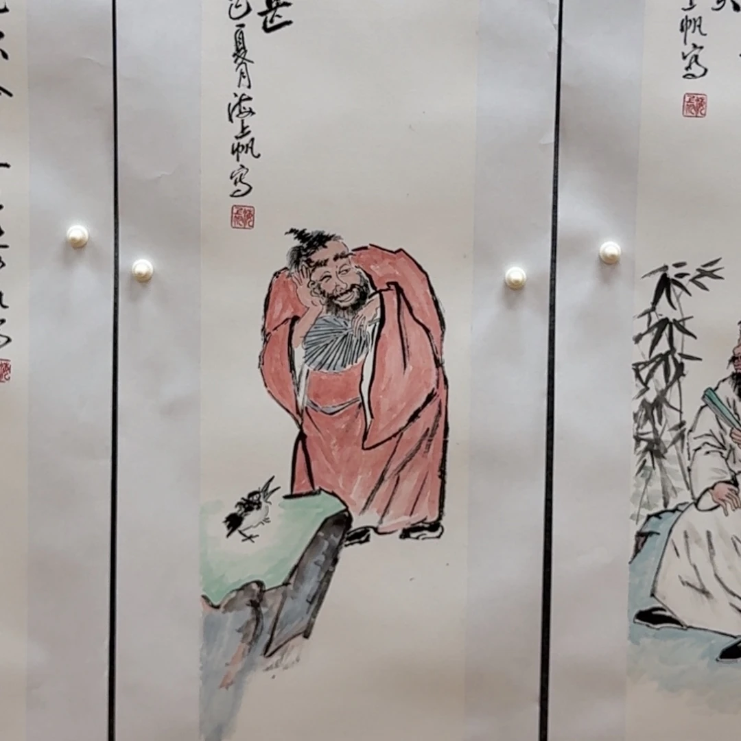 国画三尺对开人物008