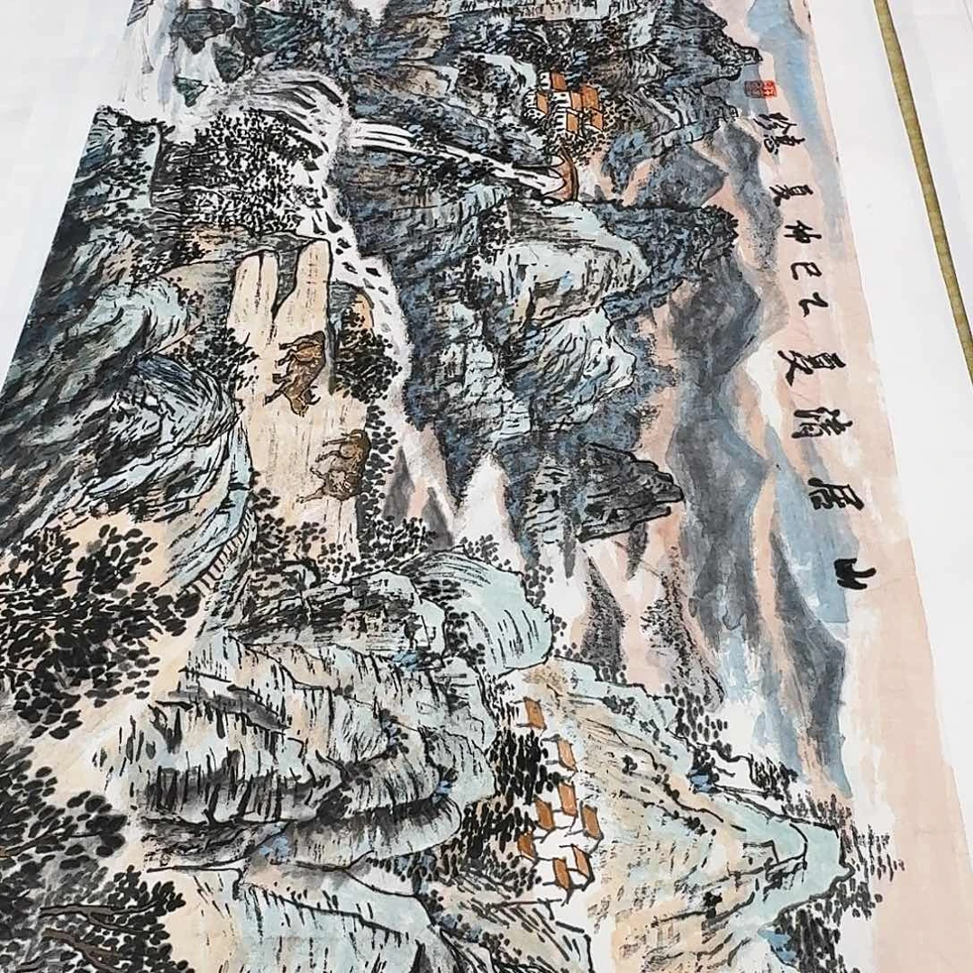 国画四尺整纸手绘作品