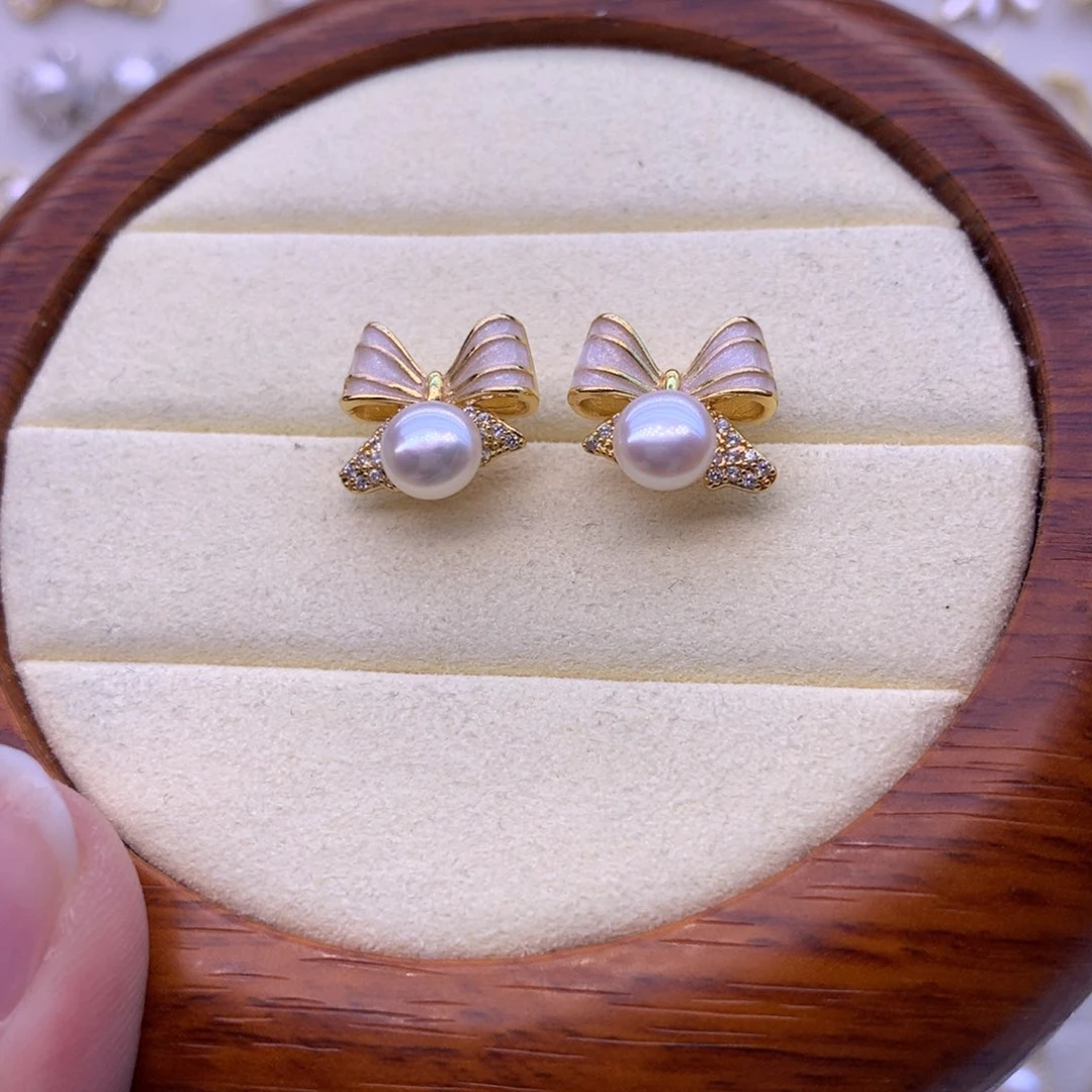 合金淡水珍珠耳饰