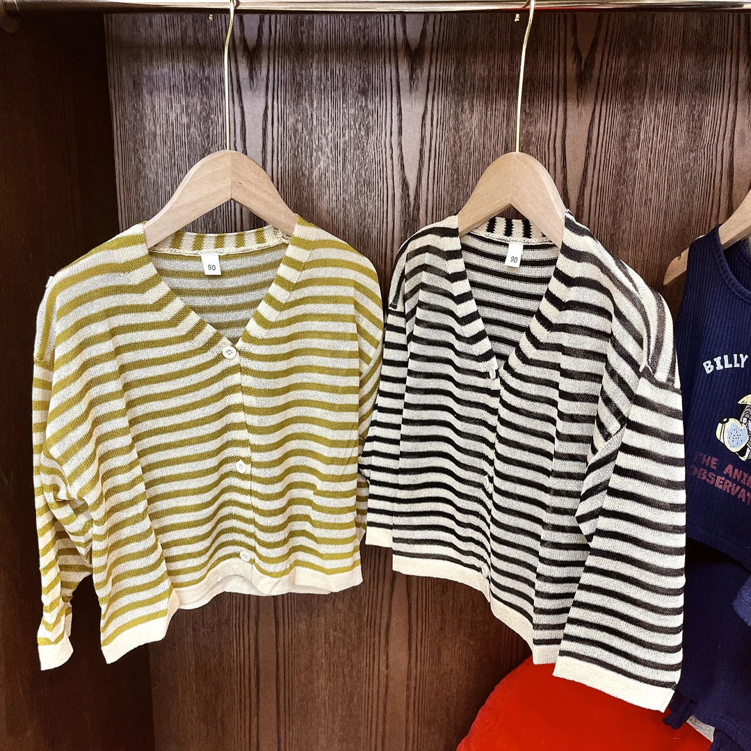 儿童夏款空调条纹开衫