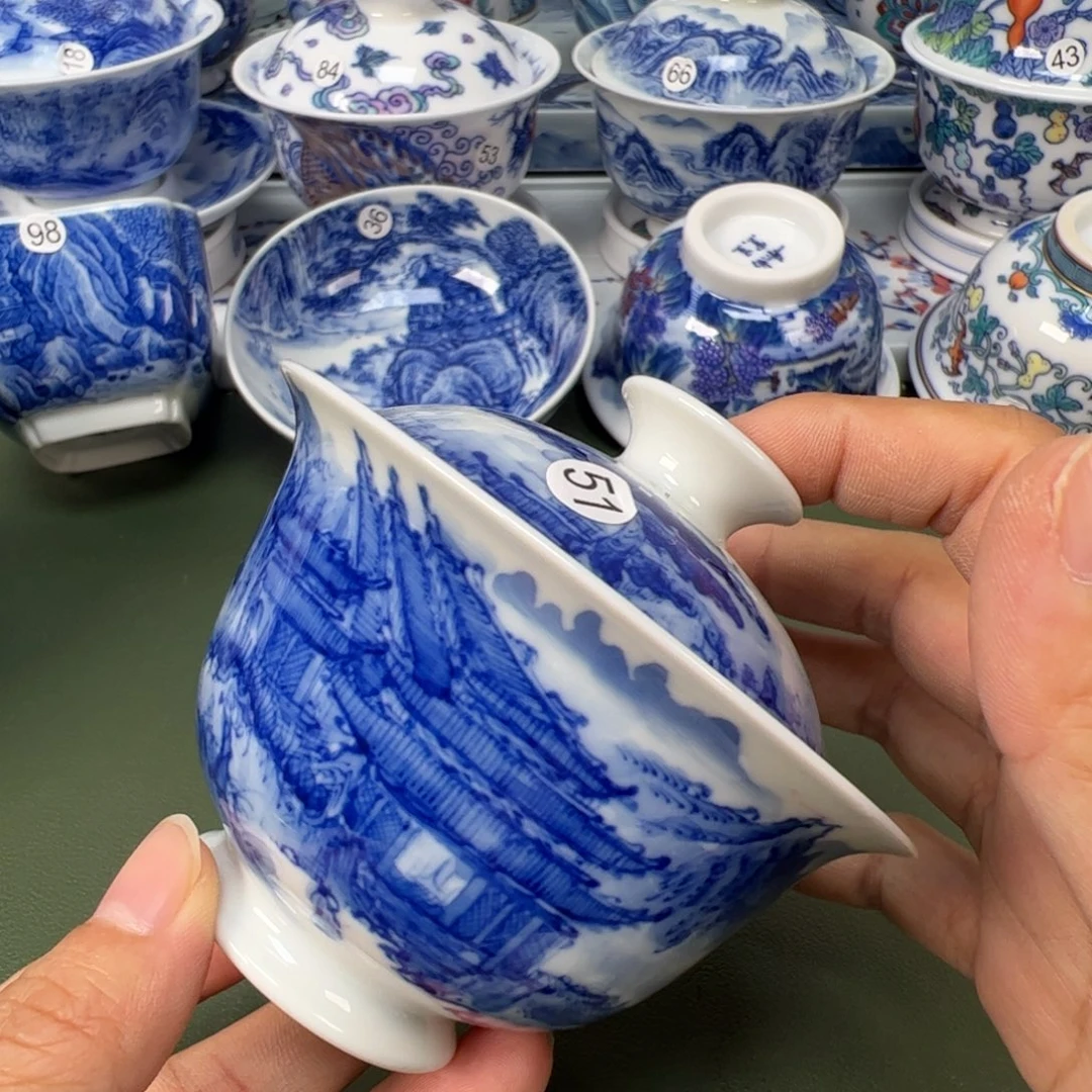 陶瓷景德镇纯手工纯手绘茶具木木57