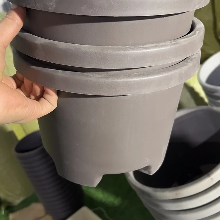 微瑕咖色圆球根26外径19高3个盆