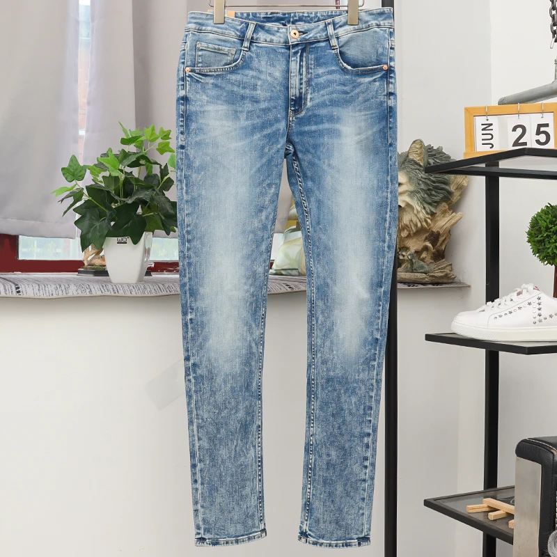 男装尾货 春夏款 低腰窄脚微弹牛仔休闲长裤0201