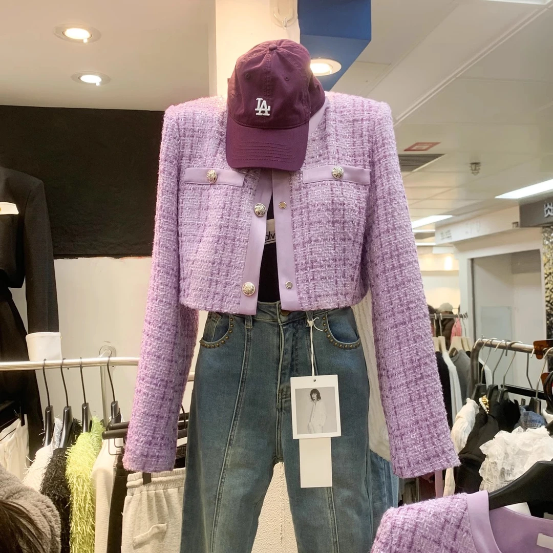 小香风外套女春秋短款上衣2024春秋季新款长袖小个子设计感女装