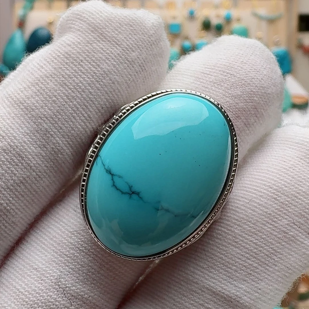 绿松石珠宝奇石银S925镶嵌