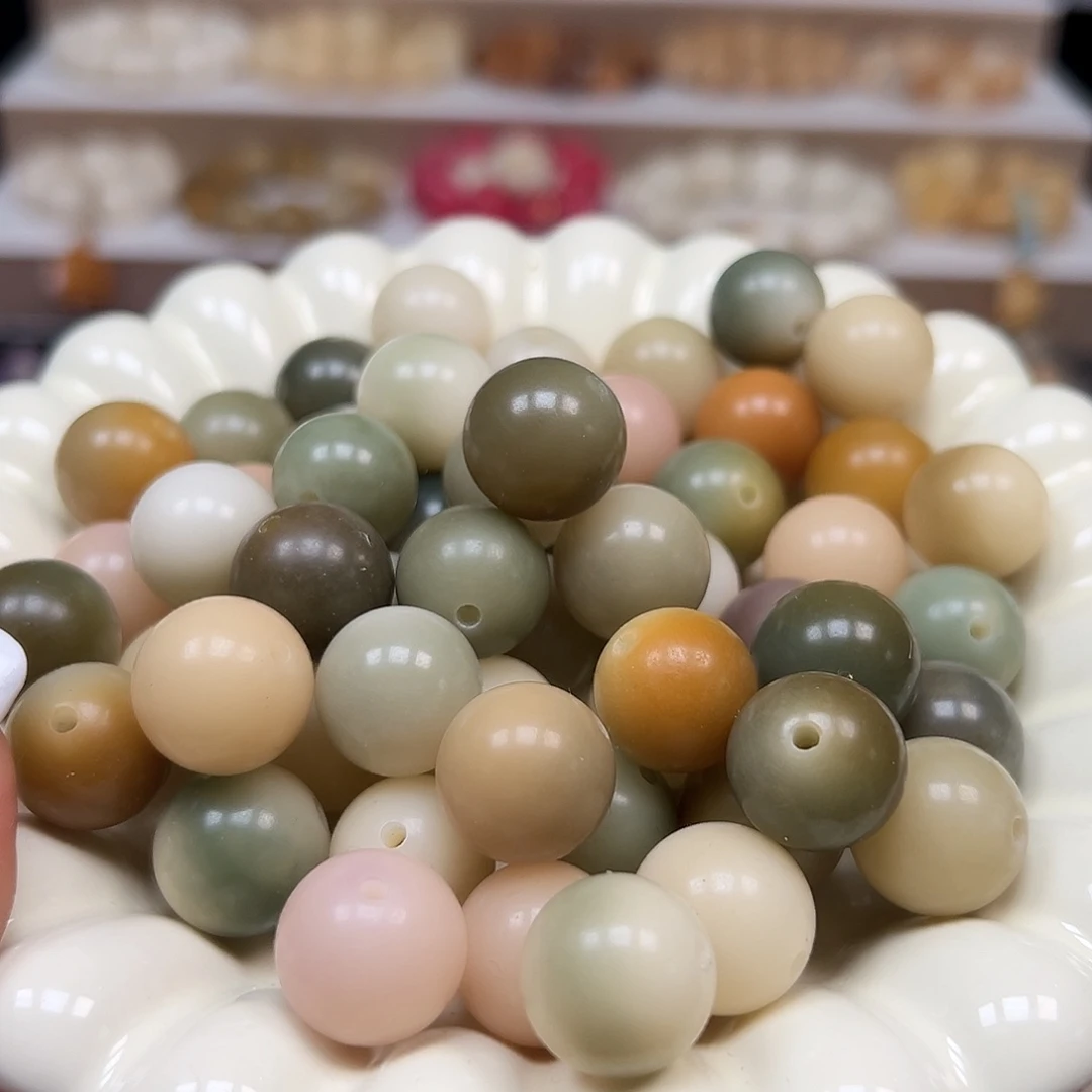 手串菩提根/象牙果微瑕卡17干磨多宝圆30颗