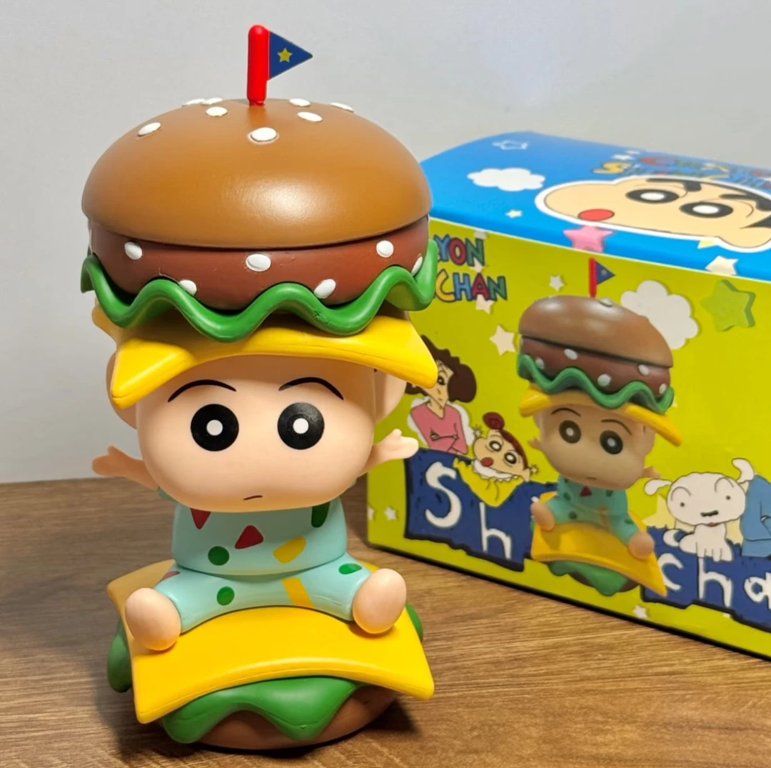 蜡笔小新精致可拆安装新款立体全身高级网红汉堡小新桌面摆件动漫