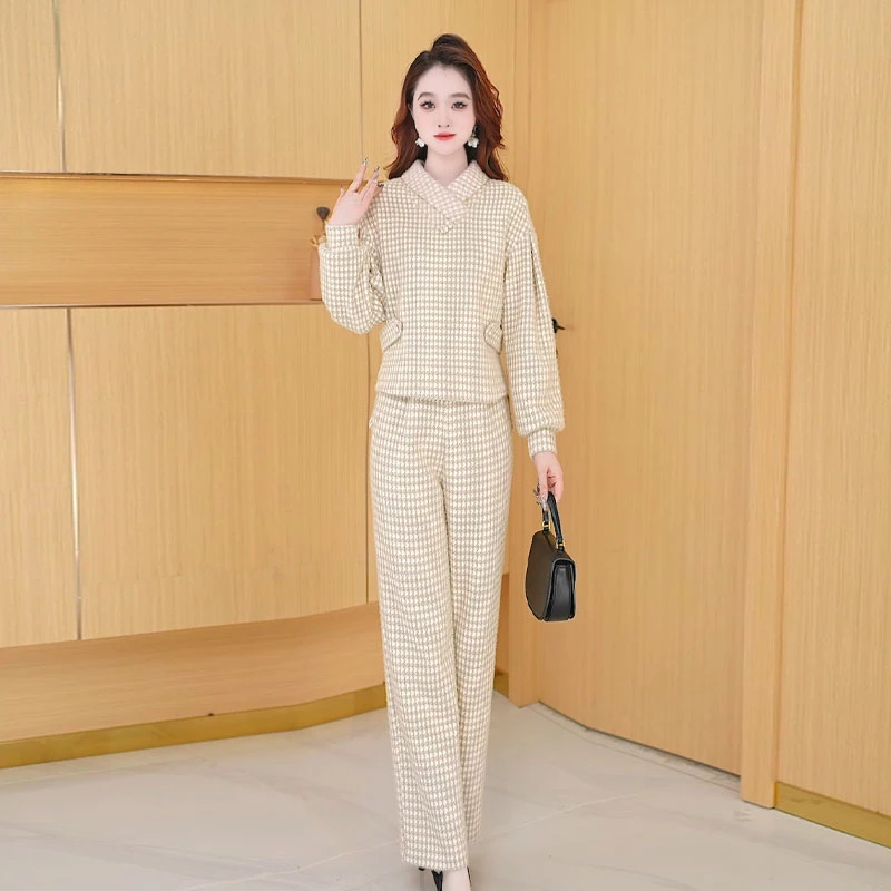 【两件套】春季时尚修身气质洋气休闲收腰显瘦减龄宽松百搭女装套裤