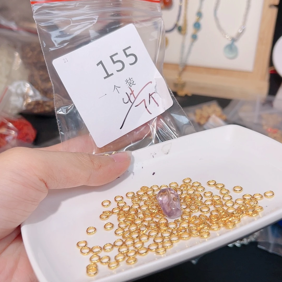 紫晶珠宝半成品银S925镀金镶嵌155