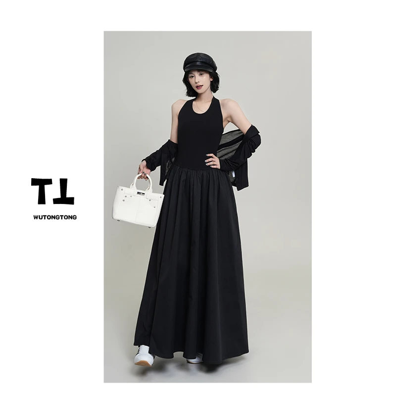 【浪漫禁锢】夏季长款吊带裙女纯色长裙收腰连衣裙61913
