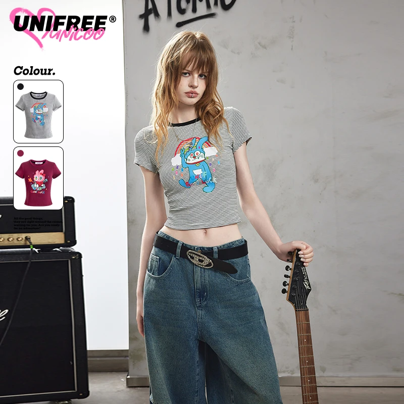 【涂鸦狂人联名】UNIFREE条纹正肩短袖T恤U252G157C1V1