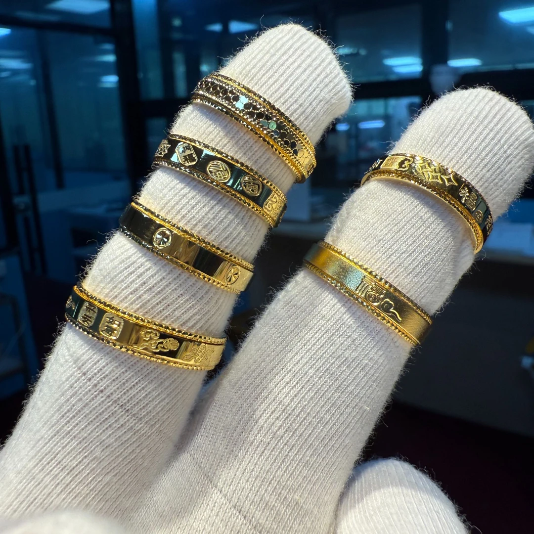 金禧沣足金9999转动戒指可定制不同款式（下单前联系客服）