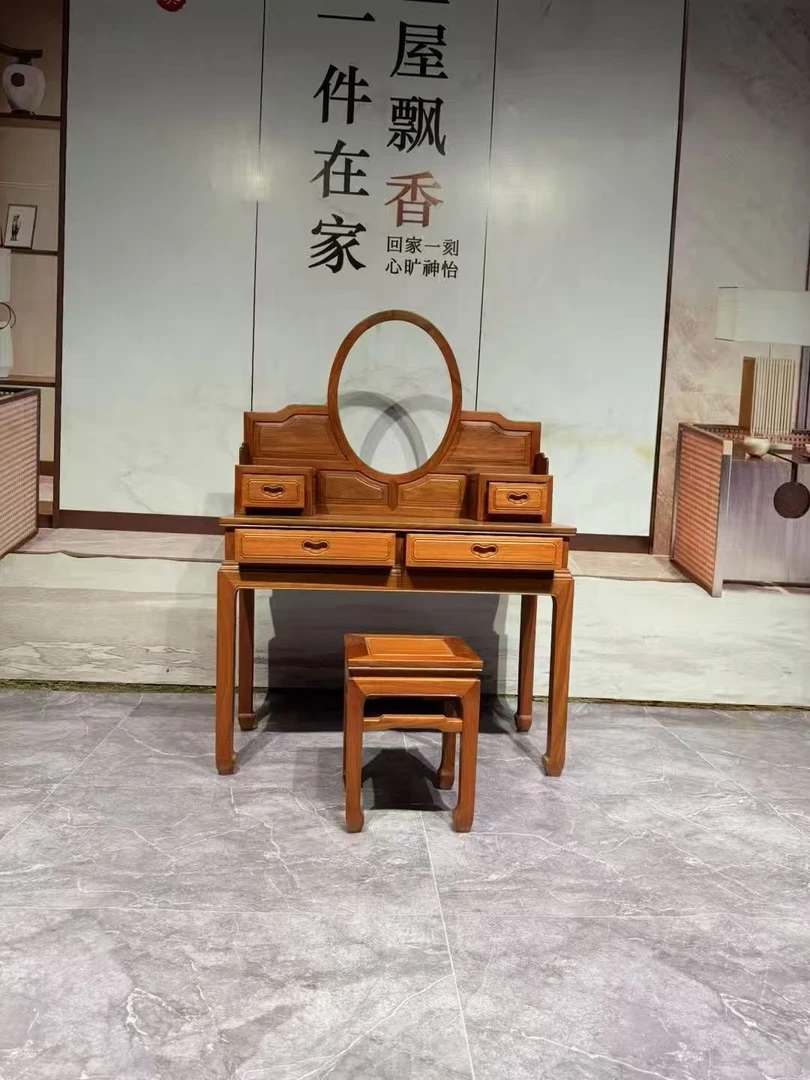 新中式红檀香梳妆台实木现代卧室化妆台卧室家具简约家用木质