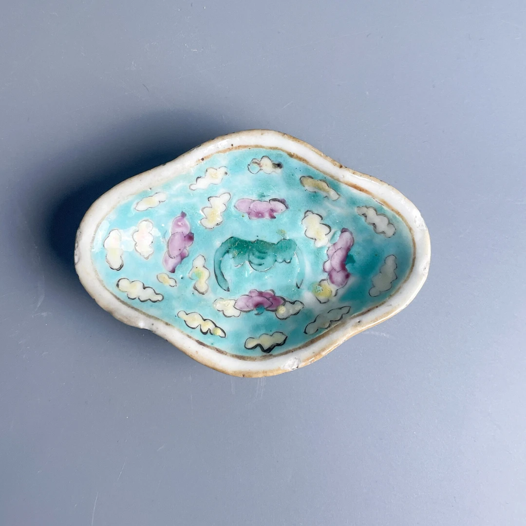 民国粉彩云蝠纹供盘2-M25KR001F18