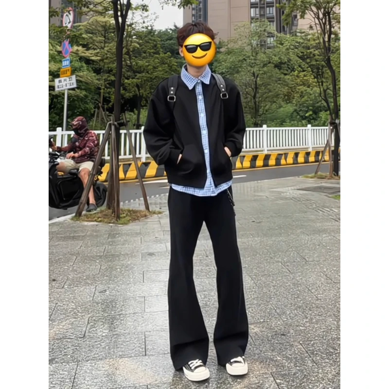 gmcs弯刀西裤男款垂感慵懒松弛感裤子cleanfit直筒显瘦微喇西装裤