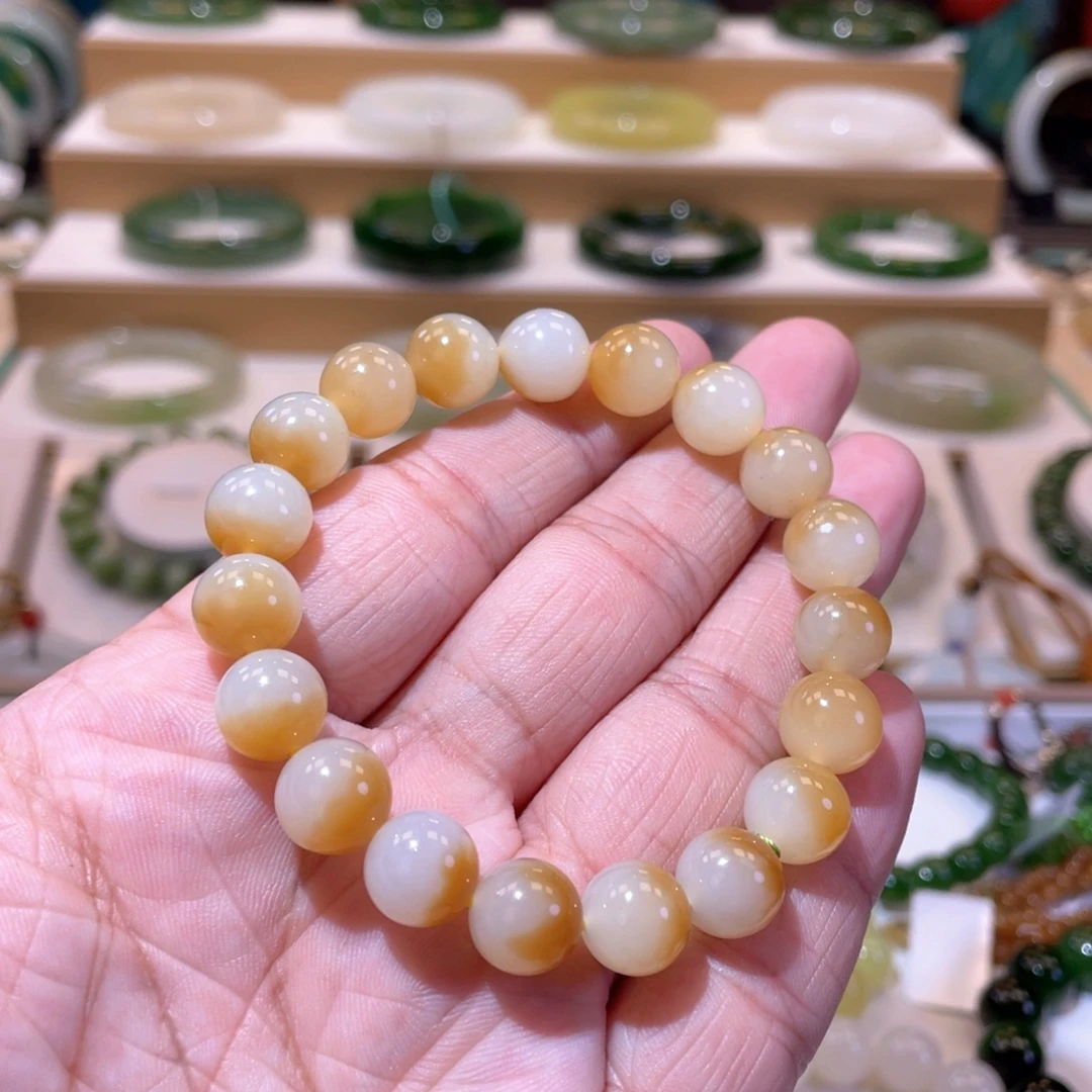 和田玉未镶嵌颈饰高品糖白手串卡10