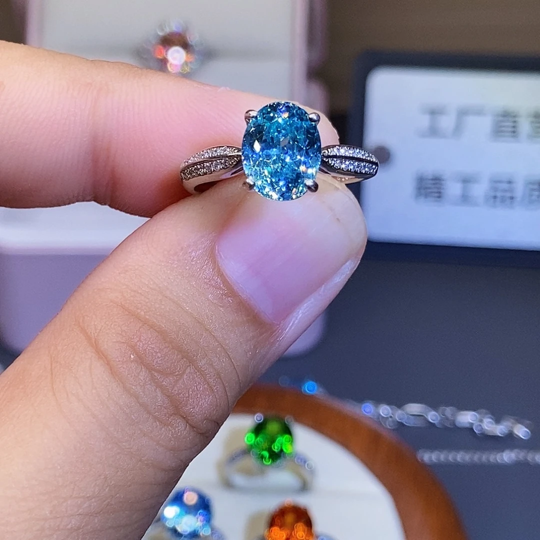 碧玺戒指银S925镶嵌