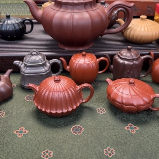 A***赵茶壶紫砂笑樱筋纹器