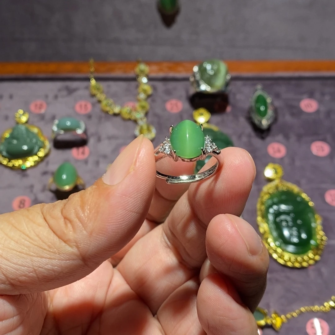 和田玉（碧玉）未镶嵌戒指