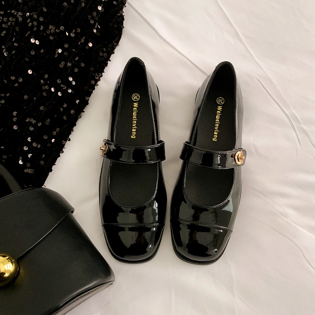 大码女鞋35-43码法式玛丽珍鞋女一字带学院风单鞋女源头工厂店