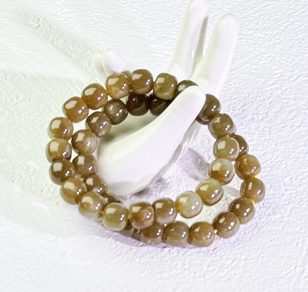 【小碗珠宝】 金糖和田玉且末糖手串10mm老型珠