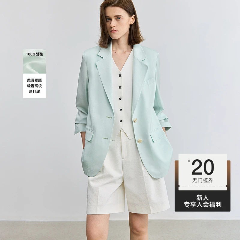 【一秒入夏】【100%醋酸】LILY2025夏季西装薄款外套女装125219C2902