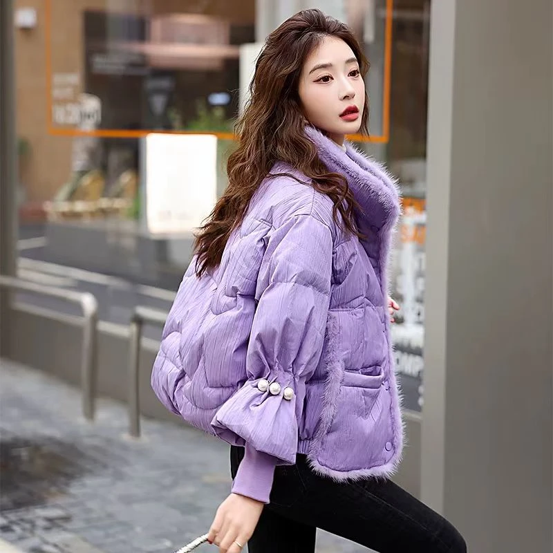 小个子冬季新款小香风名媛气质洋气减龄甜美时尚短款白鸭绒羽绒服