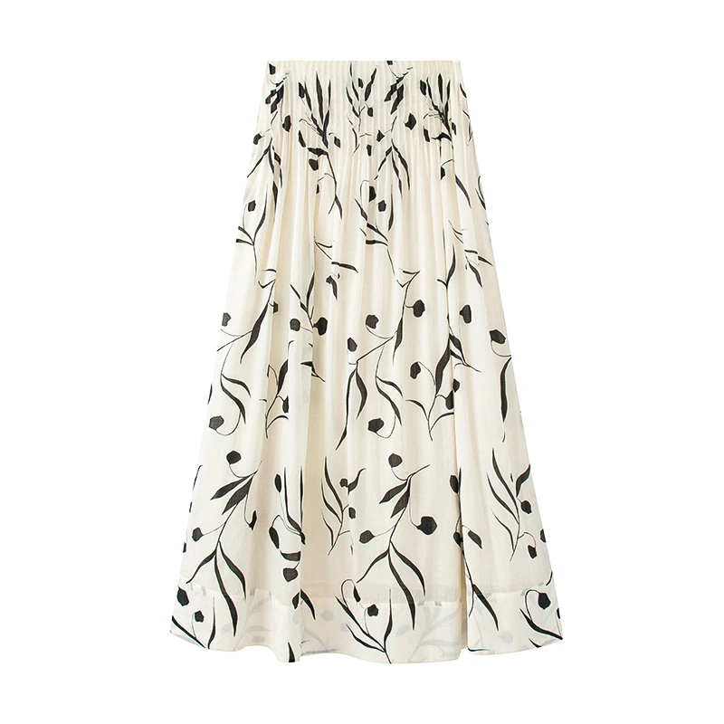 【艾家】商场同款A2025夏季新品款百搭印花中长款半身裙女3533