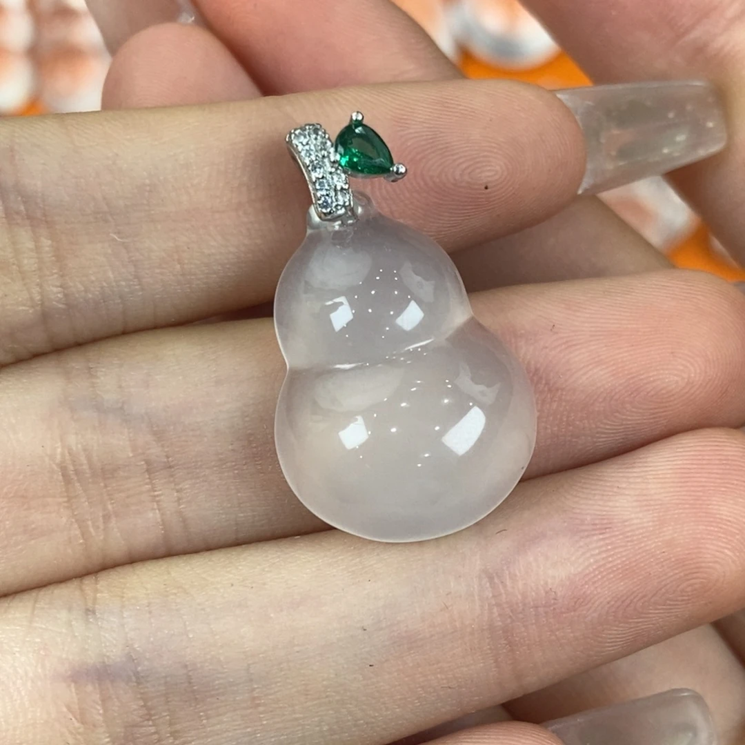 银S925镶嵌吊坠石英质玉
