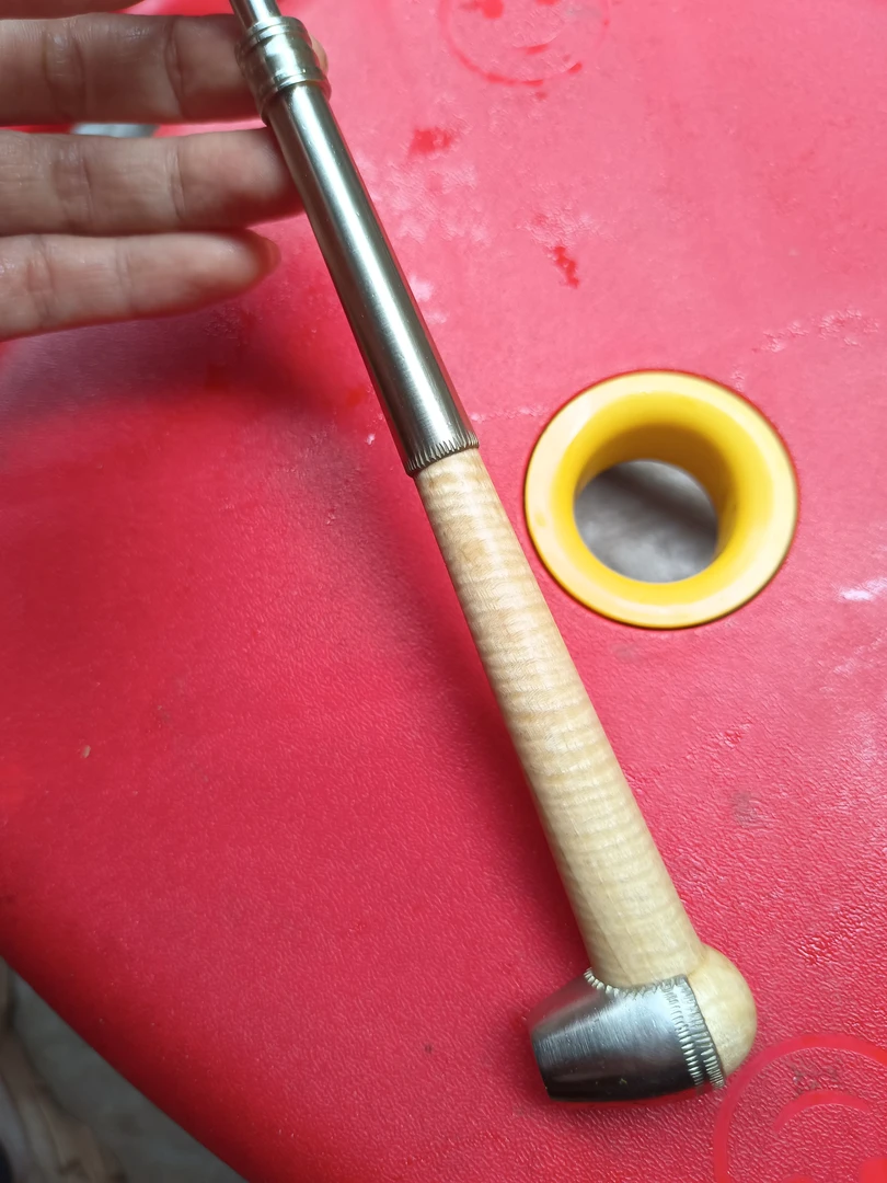 工艺品白乌木烟杆型号11号长19.8公分皮烟款