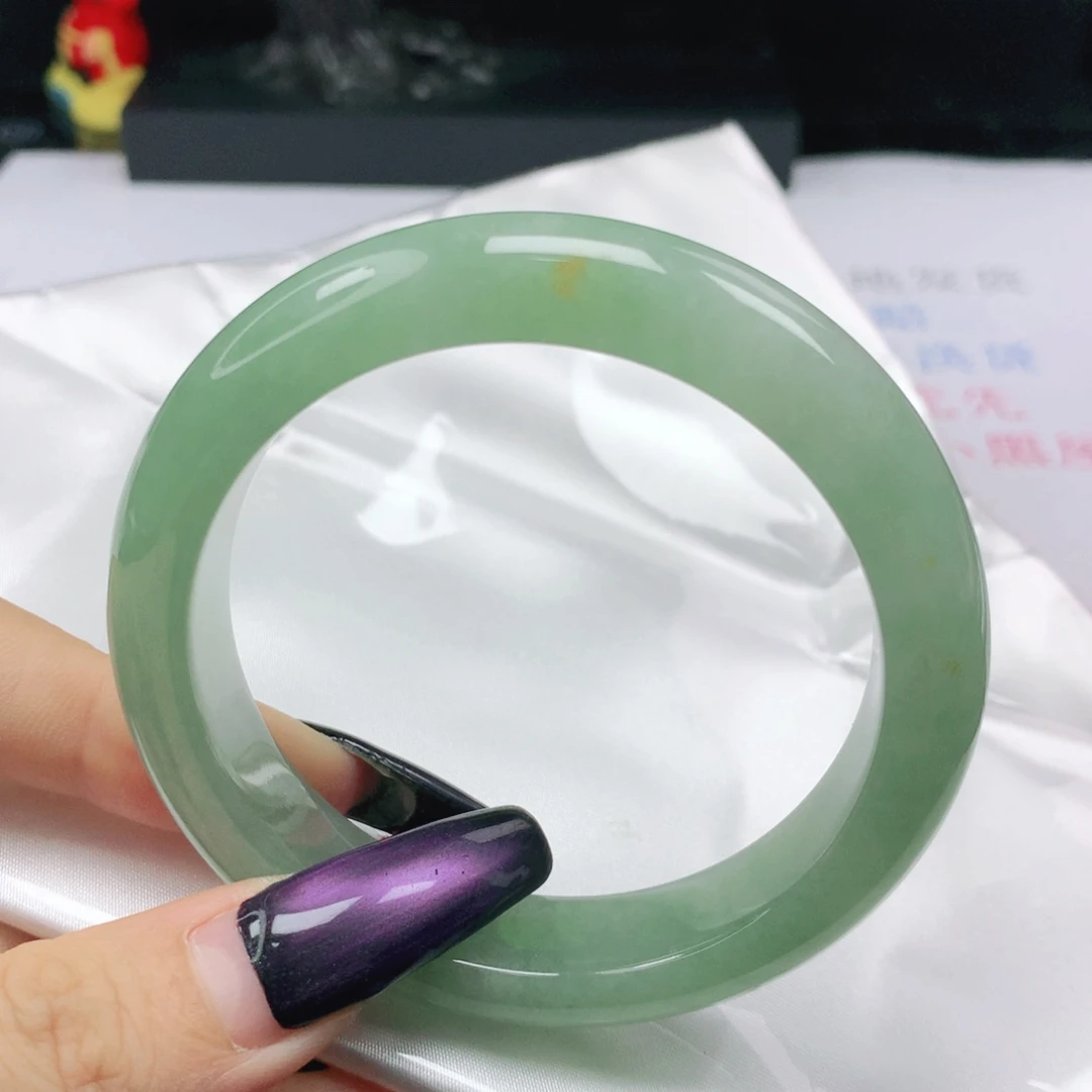 未镶嵌手镯翡翠翡翠56.5甜果绿正圈