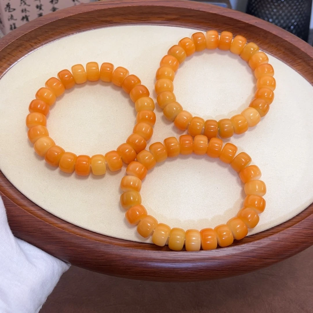 白玉菩提手串菠萝蜜14药片干磨7000目随机