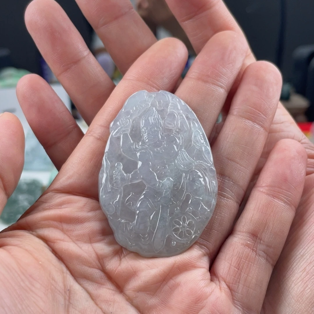 一****翡翠未镶嵌颈饰不动冥王缅甸天然翡翠A货冰种白月光
