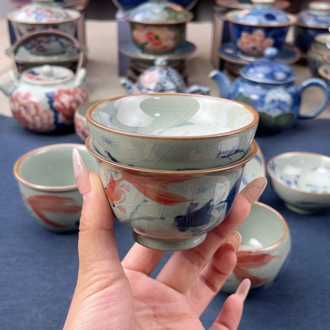 杯哈**湘景德镇手绘手工茶具