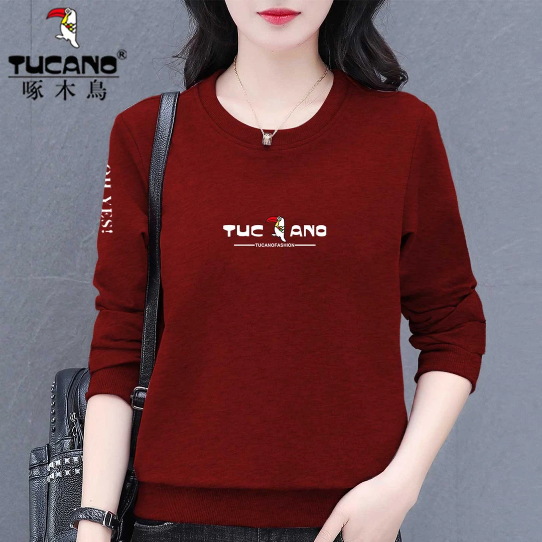 啄木鸟宽松纯棉长袖卫衣女加绒加厚2025秋冬新款时尚百搭女士上衣